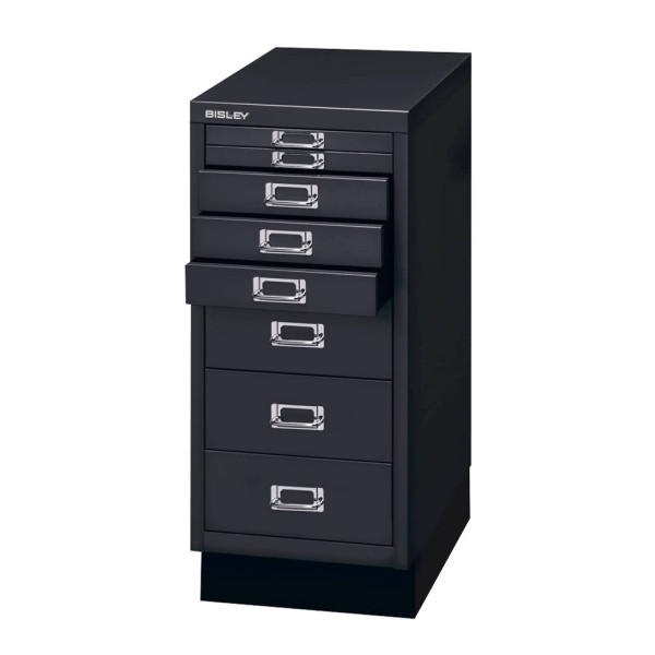 5020073736908 - Schubladenschrank MultiDrawer? 29er Serie L298S833 Stahl 8 Schubladen (Vollauszug) A4 278 x 67 x 38 cm mit Sockel schwa