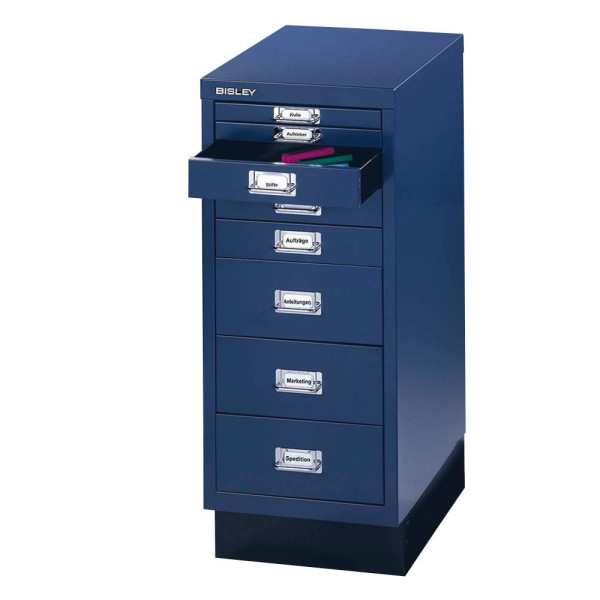 5020073736977 - Schubladenschrank MultiDrawer? 29er Serie L298S839 Stahl 8 Schubladen (Vollauszug) A4 278 x 67 x 38 cm mit Sockel blau