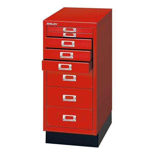 5020073737073 - Schubladenschrank MultiDrawer? 29er Serie L298S870 Stahl 8 Schubladen (Vollauszug) A4 279 x 67 x 38 cm mit Sockel rot