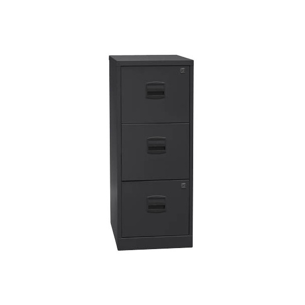 5020073766271 - BISLEY Home PFA 3 Hängeregistraturschrank schwarz 3 Schubladen 413 x 400 x 1015 cm