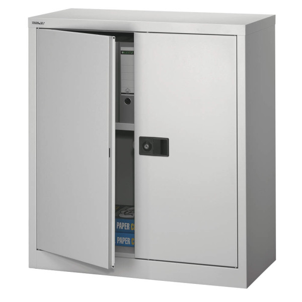 5020073768909 - BISLEY UNIVERSAL Flügeltürenschrank HxBxT 1000 x 914 x 400 mm 1 Fachboden 2 Ordnerhöhen silber