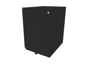 5020073786392 - BISLEY Rollcontainer Note™ mit 2 Universalschubladen 1 Hängeregistratur HxBxT 652 x 420 x 565 mm mit Top schwarz