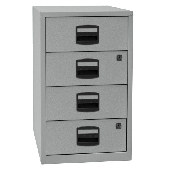 5020073788464 - Schubladenschrank Home PFA4S355 Stahl abschließbar 4 Schubladen A4 413 x 672 x 40 cm silber