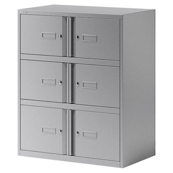 5020073788815 - Schließfachschrank Essentials YELD0810355 Metall 2 Abteile mit 6 Fächern abschließbar 80x100cm (BxH) silber