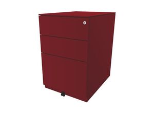 5020073798876 - BISLEY Rollcontainer Note™ mit 2 Universalschubladen 1 Hängeregistratur HxBxT 652 x 420 x 565 mm mit Top kardinalrot