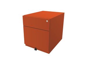 5020073811827 - BISLEY Rollcontainer Note™ mit 1 Hängeregistratur 1 Universalschublade HxBxT 495 x 420 x 565 mm mit Griffleiste orange