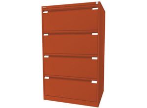 5020073812244 - BISLEY Hängeregistraturschrank 2-bahnig 4 Schübe DIN A4 orange