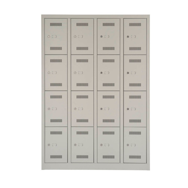 5020073827248 - Schließfachschrank MonoBloc ML11Q4645 Metall 4 Abteile mit 16 Fächern abschließbar 1183x170cm (BxH) lichtgrau