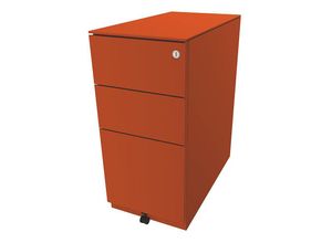 5020073835380 - BISLEY Rollcontainer Note™ mit 2 Universalschubladen 1 Hängeregistratur HxBxT 652 x 300 x 565 mm mit Top orange