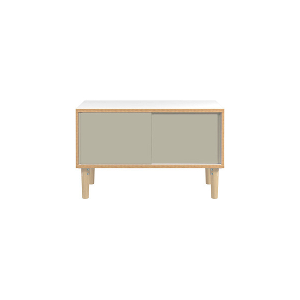 5020073844283 - Sideboard Poise POS1007W645 verkehrsweiß lichtgrau 2 Fachböden 1000 x 450 x 621 cm 5020073844283 BISLEY