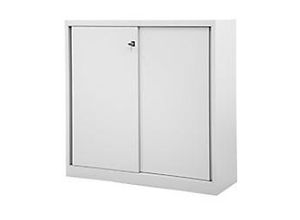 5020073859706 - Schiebetürenschrank ECO 2 Fachböden 3 OH Farbe lichtgrau H 1181 x B 1200 x T 430 mm