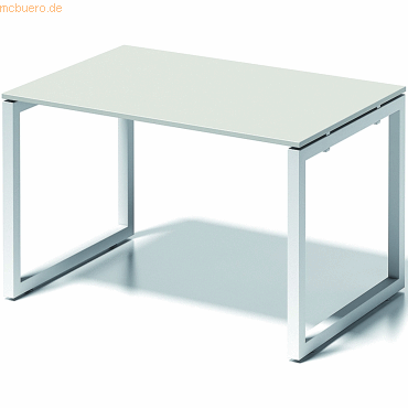 5020073993332 - Cito Schreibtisch 740 mm höhenfixes O-Gestell H 19 x B 1200 x T 800 mm Dekor grauweiß Gestell verkehrsweiß