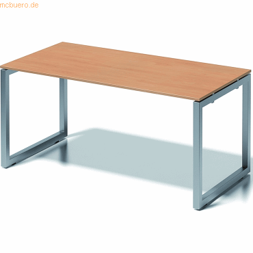 5020073993547 - Cito Schreibtisch 740 mm höhenfixes O-Gestell H 19 x B 1600 x T 800 mm Dekor buche Gestell silber