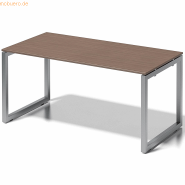 5020073993561 - BISLEY Schreibtisch CITO O-Gestell HxBxT 740 x 1600 x 800 mm Gestell silber Platte Nussbaum