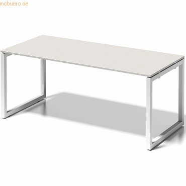 5020073993813 - Cito Schreibtisch 740 mm höhenfixes O-Gestell H 19 x B 1800 x T 800 mm Dekor grauweiß Gestell verkehrsweiß