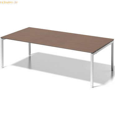 5020073994001 - BISLEY Schreibtisch CITO U-Gestell HxBxT 650 - 850 x 2400 x 1200 mm Gestell weiß Platte Nussbaum