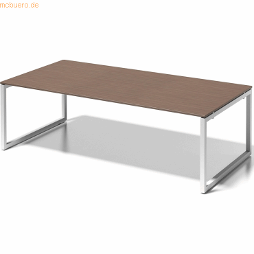 5020073994087 - BISLEY Schreibtisch CITO O-Gestell HxBxT 740 x 2400 x 1200 mm Gestell weiß Platte Nussbaum