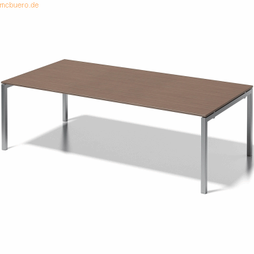 5020073998887 - BISLEY Schreibtisch CITO U-Gestell HxBxT 740 x 2400 x 1200 mm Gestell silber Platte Nussbaum