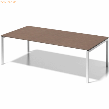 5020073998924 - BISLEY Schreibtisch CITO U-Gestell HxBxT 740 x 2400 x 1200 mm Gestell weiß Platte Nussbaum