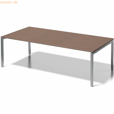 5020073998962 - BISLEY Schreibtisch CITO U-Gestell HxBxT 650 - 850 x 2400 x 1200 mm Gestell silber Platte Nussbaum