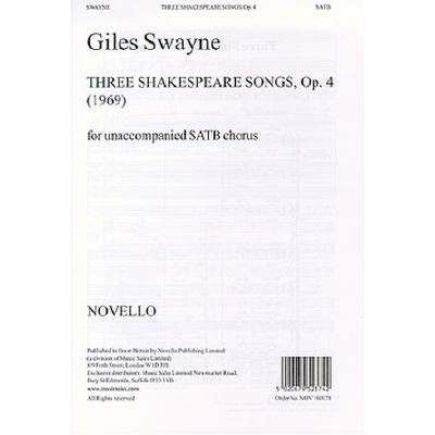 5020679523742 - 3 Shakespeare songs op 4