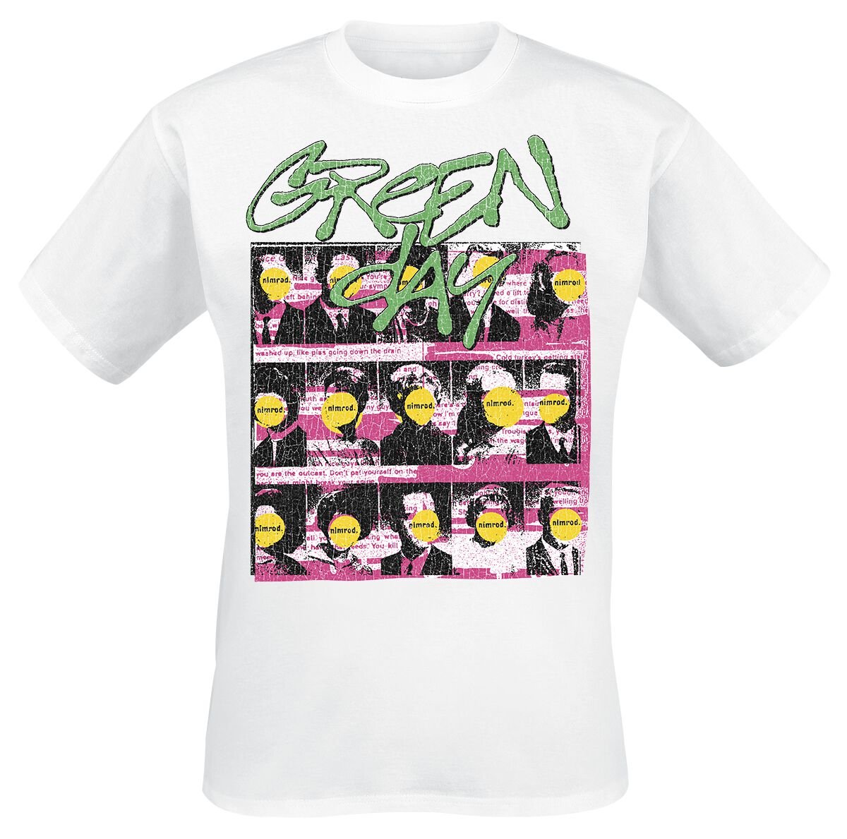 5021732302939 - Green Day Nimrod Pink Paint T-Shirt weiß in S