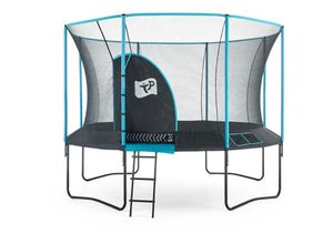 5021854902130 - Trampolin Genius 14 inkl Sicherheitsnetz Schwarz Blau 427x427x269 cmx000D - Tp Toys