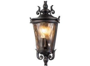 5024005003465 - Elstead Lighting BT7-M Wandeuchte Baltimore E27 40W IP44 Aluminium bernsteinfarbenes Glas Bronze verwittert B217cm Ø217cm dimmbar