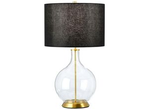 5024005003618 - Elstead Lighting ORB-CLEAR-AB-BLK Tischleuchte Orb E27 40W Glas Stahl Kunstleinen Altmessing H67cm Ø36cm