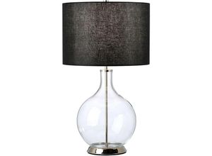 5024005003632 - Tischleuchte Orb E27 60W Glas Stahl Kunstleinen Nickel poliert H67cm B36cm Ø36cm