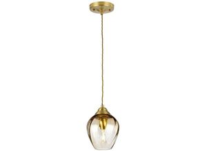 5024005004721 - Tiber-p-amber Hängeleuchte Tiber E27 40W Stahl Messing gebürstet Glas H337cm-2192cm B175cm Ø175cm dimmbar höhenverstellbar - Elstead Lighting