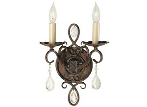 5024005004783 - FE-CHATEAU2 Wandleuchte Chateau E14 40W Stahl Kristall Bronze mokka B229cm Ø229cm dimmbar - Feiss