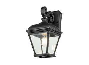 5024005005070 - Elstead Lighting - BAYVIEW-2M-BK Wandleuchte Bayview E27 40W IP44 Aluminium schwarz Glas klar H334cm Ø18cm dimmbar