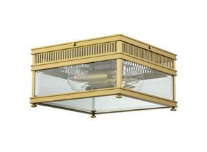 5024005005209 - Lighting holborn-f-bb Deckenleuchte holborn E27 2x60W IP44 Solides Messing gebürstet Glas klar H165cm L30cm B30cm dimmbar - Elstead