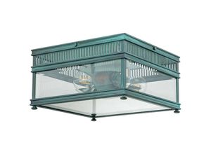 5024005005216 - Lighting holborn-f-vdg Deckenleuchte holborn E27 2x60W IP44 Solides Messing Grünspan Glas klar H165cm L30cm B30cm dimmbar - Elstead