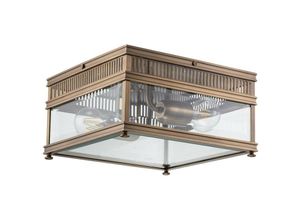 5024005009733 - Lighting holborn-f-db Deckenleuchte holborn E27 2x60W IP44 Solides Messing Dunkle Bronze Glas klar H165cm L30cm B30cm dimmbar - Elstead