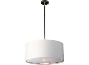 5024005012009 - Elstead - Lighting balance-p-bkpn Hängeleuchte balance E27 1x60W Nickel schwarz poliert Acryl Polycotton weiß silber H334cm-1234cm Ø455cm