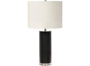 5024005019794 - Elstead - Lighting ripple-tl-blk-w Tischleuchte ripple E27 1x60W Porzellan schwarz mit weißem Schatten Kunstseide weiß L36cm H65cm B36cm mit