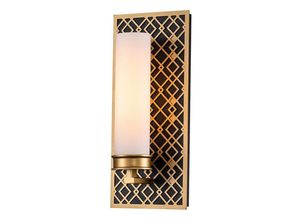 5024005020004 - Elstead Lighting ZIGGY1-LG Badezimmerleuchte Wandleuchte ZIGGY E27 1x40W IP44 Stahl Gold lackiert Glas H343cm B152cm dimmbar