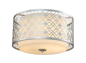 5024005020059 - Elstead Lighting ZIGGY-F-M-LS Deckenleuchte ZIGGY E27 2x60W Stahl Silber lackiert Glas H229cm Ø406cm dimmbar