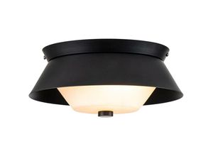 5024005020080 - Lighting bowtie-f-mb Badezimmerleuchte Deckenleuchte bowtie E14 2x40W IP44 Stahl mattschwarz Opalglas weiß H102cm Ø254cm dimmbar - Elstead