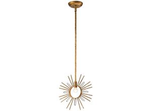 5024005020233 - Gilded Nola gn-sun-king-p-g Hängeleuchte sun king E27 1x60W Stahl Blattgold Kristall H318-127cm B305cm dimmbar höhenverstellbar