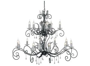 5024005205609 - Lighting AML15-BLK-SILVER Kronleuchter Amarilli 15xE14 H99 Ø125 - Elstead