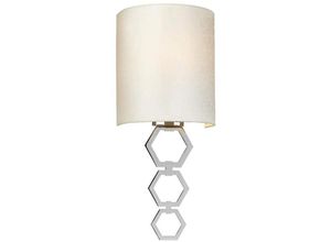 5024005206903 - Lighting clark-small-pc Wandleuchte Clark 1xE27 60W Stahl chrom poliert Kunstseide Elfenbein H474cm B19cm dimmbar - Elstead