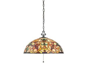 5024005212614 - Quoizel qz-kami-p Hängeleuchte Kami 3xE27 60W Tiffany Glas Metall Weinlese-Bronze H394-210cm Ø508cm dimmbar höhenverstellbar im Tiffany-Stil