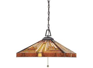 5024005213116 - Quoizel QZ-STEPHEN-3P Hängeleuchte Stephen 3xE27 60W Tiffany Glas Metall Weinlese-Bronze H381-182cm Ø457cm dimmbar höhenverstellbar im