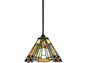 5024005213918 - Elstead - Quoizel qz-inglenook-mp Hängeleuchte Inglenook 1xE27 100W Tiffany Glas Metall Valiant Bronze H279 cm-1179 cm Ø203cm Höhenverstellbar