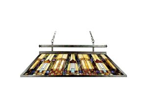 5024005214311 - Quoizel QZ-INGLENOOK-ISLE Hängeleuchte Inglenook 3xE27 100W Metall Valiant Bronze Tiffany Glas H546-199cm L406cm B1207cm dimmbar