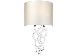 5024005215301 - Lighting curtis-medium-pc Wandleuchte Curtis 1xE27 60W Stahl chrom poliert Kunstseide Elfenbein H521cm B29cm dimmbar - Elstead