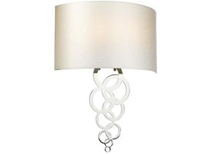 5024005216100 - Lighting curtis-large-pc Wandleuchte Curtis 2xE27 60W Stahl chrom poliert Kunstseide Elfenbein H521cm B39cm dimmbar - Elstead